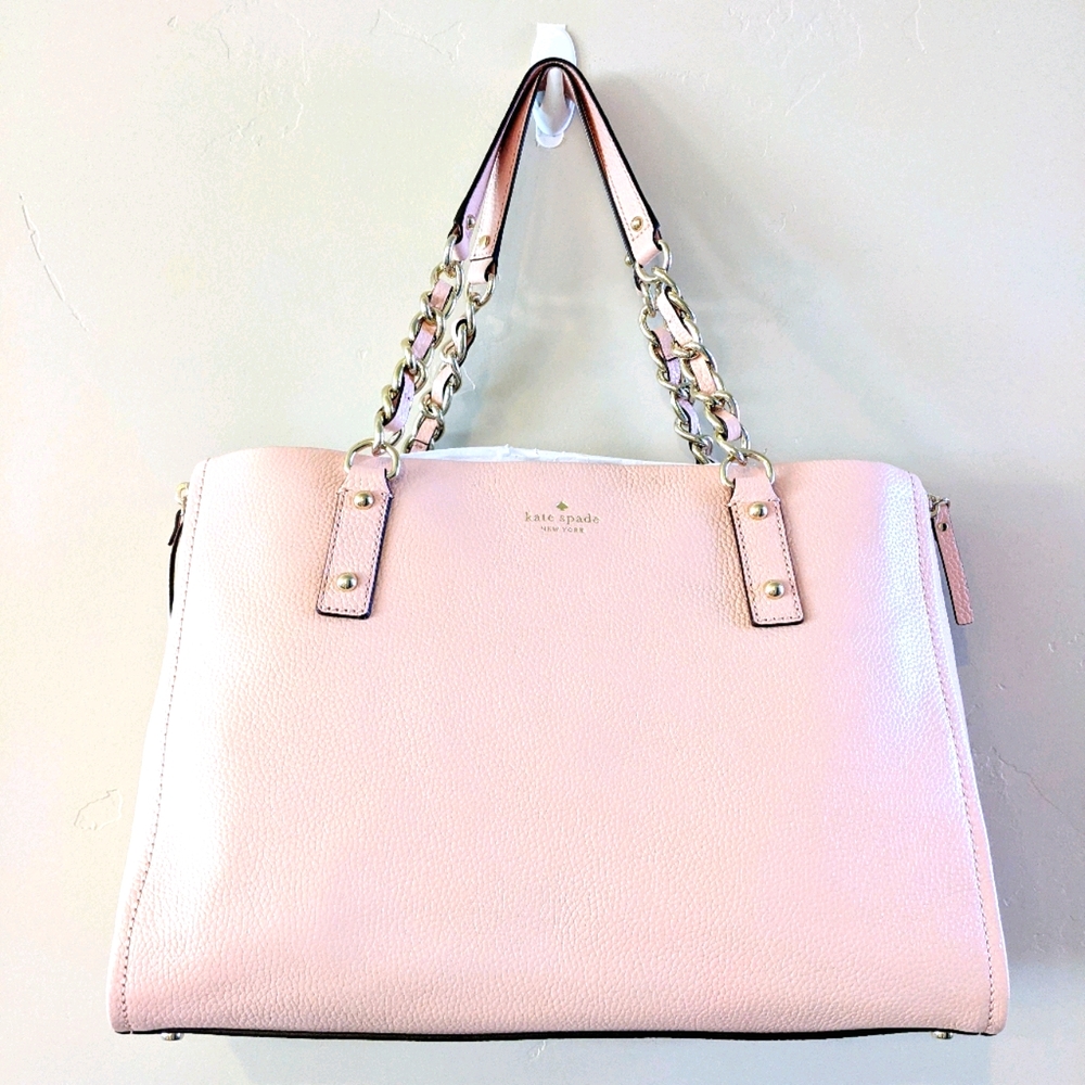 Kate Spade Oversized Shoulder Tote Bag Pink Leather Andee Cobble Hil